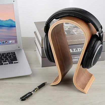 Headset Stand - Headphone Stand - Headphone Holder - Headphone Hook - Headphone Hanger - Wooden - 255*100*155MM - Wood Color - Image 4