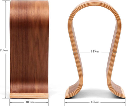 Headset Stand - Headphone Stand - Headphone Holder - Headphone Hook - Headphone Hanger - Wooden - 255*100*155MM - Wood Color - Image 5