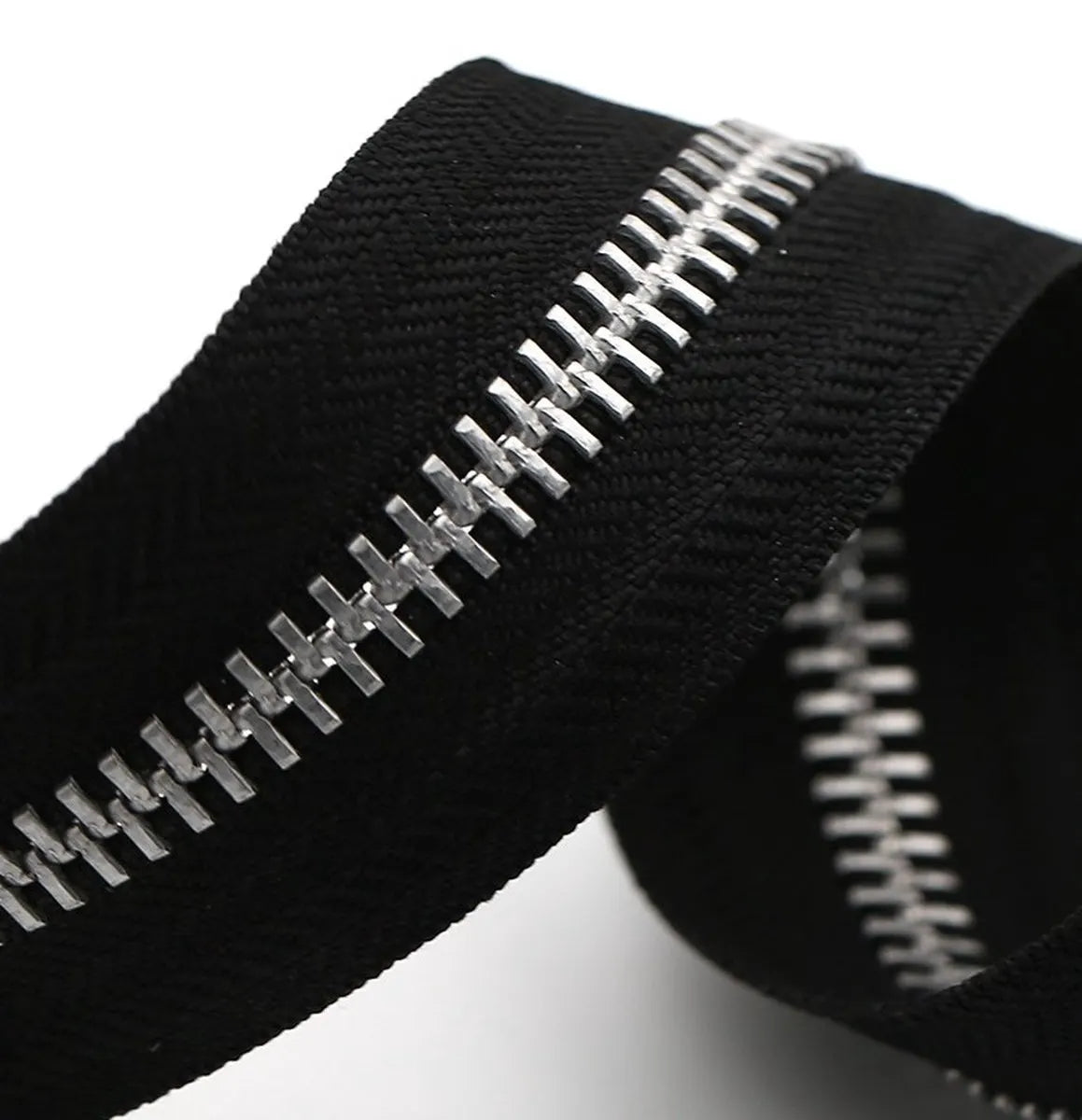 Zipper - Pack of 2 - Two-way zipper - Double slider - Divisible - Silver teeth - Black, silver - No. 5 70 cm - For jackets and coats - Image 2