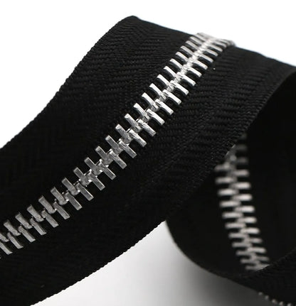 Zipper - Pack of 2 - Two-way zipper - Double slider - Divisible - Silver teeth - Black, silver - No. 5 70 cm - For jackets and coats - Image 2
