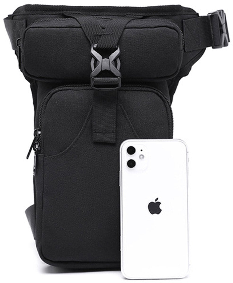Waist Bag - Leg Bag - Motorcycle Waist Bag - Motorcycle Bag - Tactical Leg Bag - Tool Bag - Unisex - Black - Large Capacity - 16*5*29 cm - 4 Compartments - Polyester - Image 5