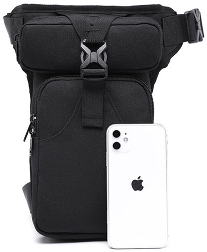 Waist Bag - Leg Bag - Motorcycle Waist Bag - Motorcycle Bag - Tactical Leg Bag - Tool Bag - Unisex - Black - Large Capacity - 16*5*29 cm - 4 Compartments - Polyester - Image 5