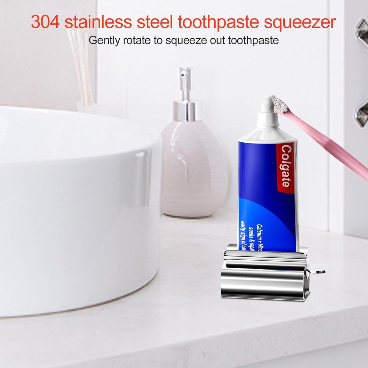 Stainless steel tube squeezer - Tube squeezer for toothpaste and cosmetics - 2 pieces - Image 2