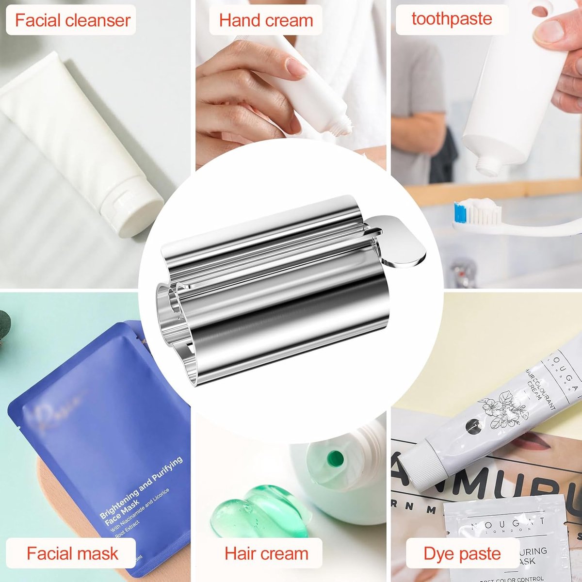 Stainless steel tube squeezer - Tube squeezer for toothpaste and cosmetics - 2 pieces - Image 5