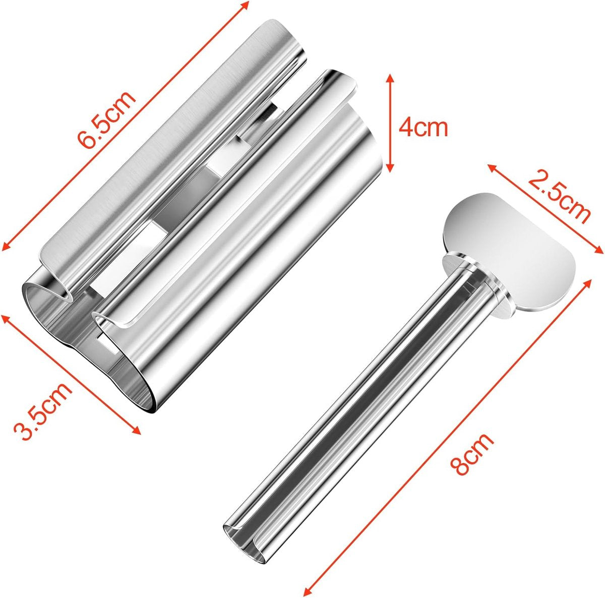 Stainless steel tube squeezer - Tube squeezer for toothpaste and cosmetics - 2 pieces - Image 8