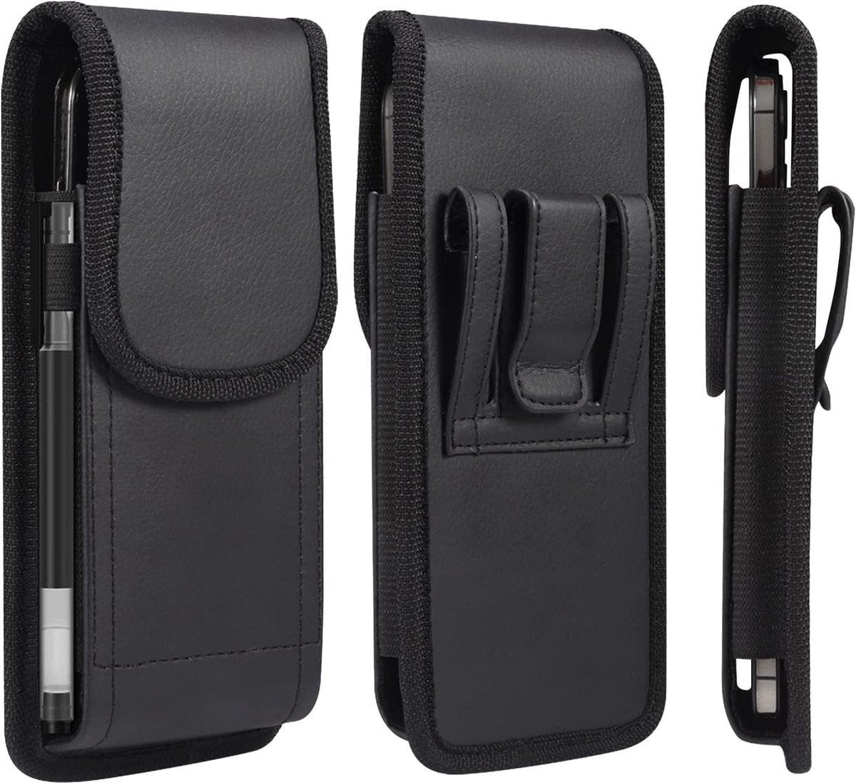 Phone Bag - Phone Holder Belt Men - Belt Clip - For Mobile Phones 6.2-6.5 Inches - Waist Bag - Outdoor Belt Bag - Survival Bag - Black - Image 3