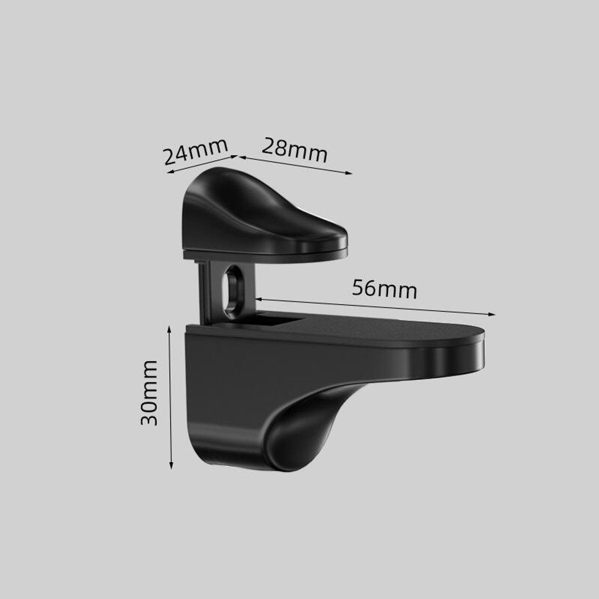 Glass Clamp - 4 Pieces - Glass Shelf Brackets - Zinc Alloy - Glass Shelf Brackets - Adjustable - Duckbill Glass Clamp - Glass Shelf Support Bracket - Clamp Holder Wall Mount - For 3mm-18mm Thick Glass and Wood Shelves - 5.6cm - Black - Image 2
