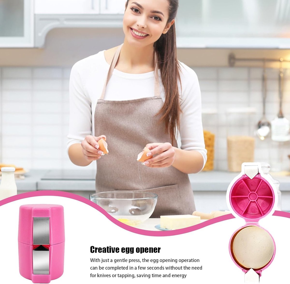 Eggshell Cutter - 3 Pieces - Egg Slicers - Eggshell Opener for Hard-Boiled Eggs, Egg Cracker Tool for Raw Eggs, for Soft-Boiled Eggs, Stainless Steel Egg Slicer, Eggshell Slicer for Home Kitchen Use - Image 2
