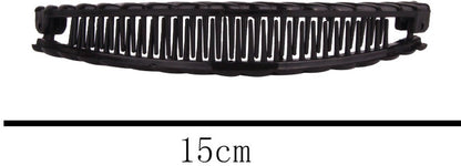 Hair Clip - 3 Pieces - Hair Clip - Hair Clip - Hairpin - Banana Clip - Hairpins Women - Double Comb Long Hair Clips - For Fine Thick Hair - Brown/Black/White - Image 7