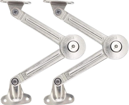 Flap hinge - 2 pieces - Stop hinge - Furniture hinge - Cabinet hinge - Overlay hinge - Flap supports - Lid support hinge - Zinc alloy - Silver - Nickel plated - With screws and Allen key - for kitchen, cabinet lift door