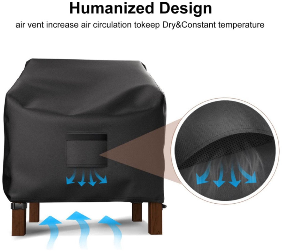 Waterproof Chair Cover - Set of 2 - Garden Chair Cover - Protective Cover for Garden Furniture - Garden Furniture Cover - Garden Chair Cover - 96 x 79 x 74 cm - For Outdoor Use in the Garden, Balcony or Terrace - Black - 210D Oxford Cloth - Waterproof - D - Image 4