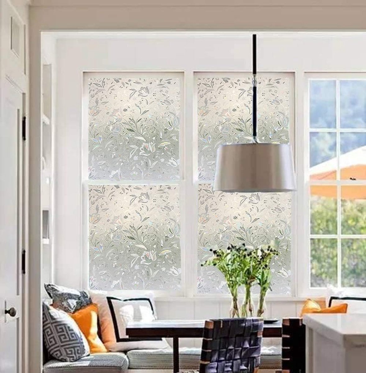 Window film - decorative window film - window sticker - 45x300 cm - Static - 3D orchid - anti-UV - Anti-peep - Translucent - Adhesive film without glue for windows and bathroom - Image 4