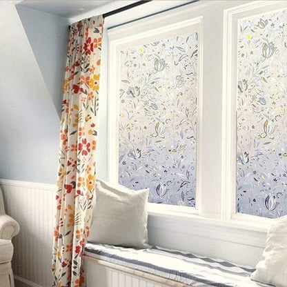 Window film - decorative window film - window sticker - 45x300 cm - Static - 3D orchid - anti-UV - Anti-peep - Translucent - Adhesive film without glue for windows and bathroom - Image 5