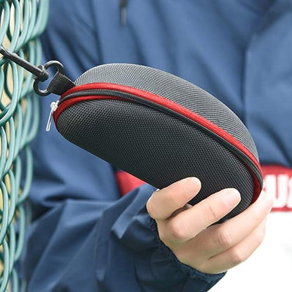 pieces - glasses case - glasses case - sunglasses accessories - Hard glasses case - sunglasses case - for women men - black/red - with plastic carabiner - Zipper - 17x8x6cm - EVA - wearable protection - Image 2
