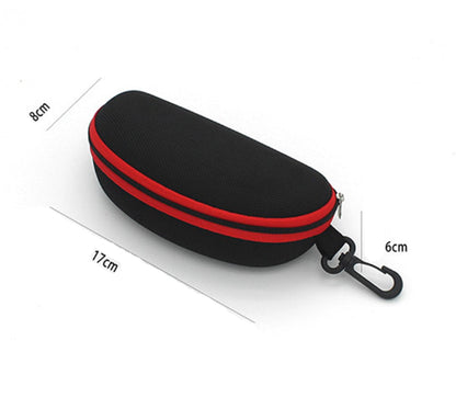 pieces - glasses case - glasses case - sunglasses accessories - Hard glasses case - sunglasses case - for women men - black/red - with plastic carabiner - Zipper - 17x8x6cm - EVA - wearable protection - Image 4