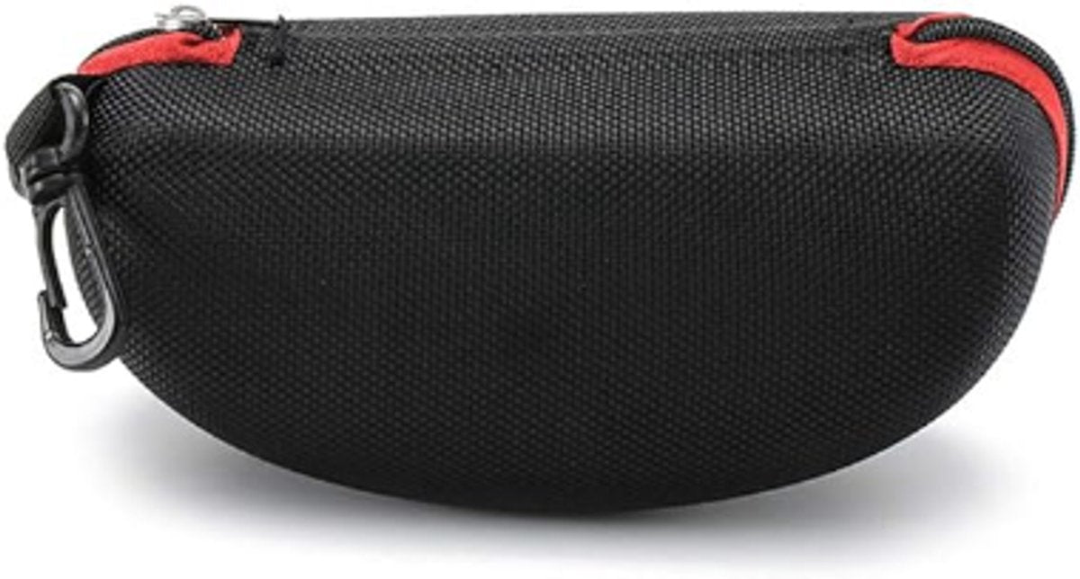 pieces - glasses case - glasses case - sunglasses accessories - Hard glasses case - sunglasses case - for women men - black/red - with plastic carabiner - Zipper - 17x8x6cm - EVA - wearable protection - Image 6