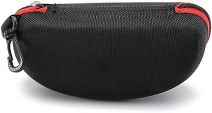 pieces - glasses case - glasses case - sunglasses accessories - Hard glasses case - sunglasses case - for women men - black/red - with plastic carabiner - Zipper - 17x8x6cm - EVA - wearable protection - Image 6