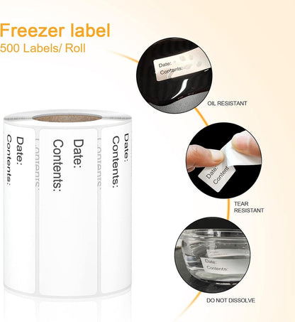 500 Pieces - Freezer Labels - Freezer Stickers - Food Labels - Best Before Labels - Labels - 2.5*5cm - Writable - For Containers, Boxes, Bags - Image 3