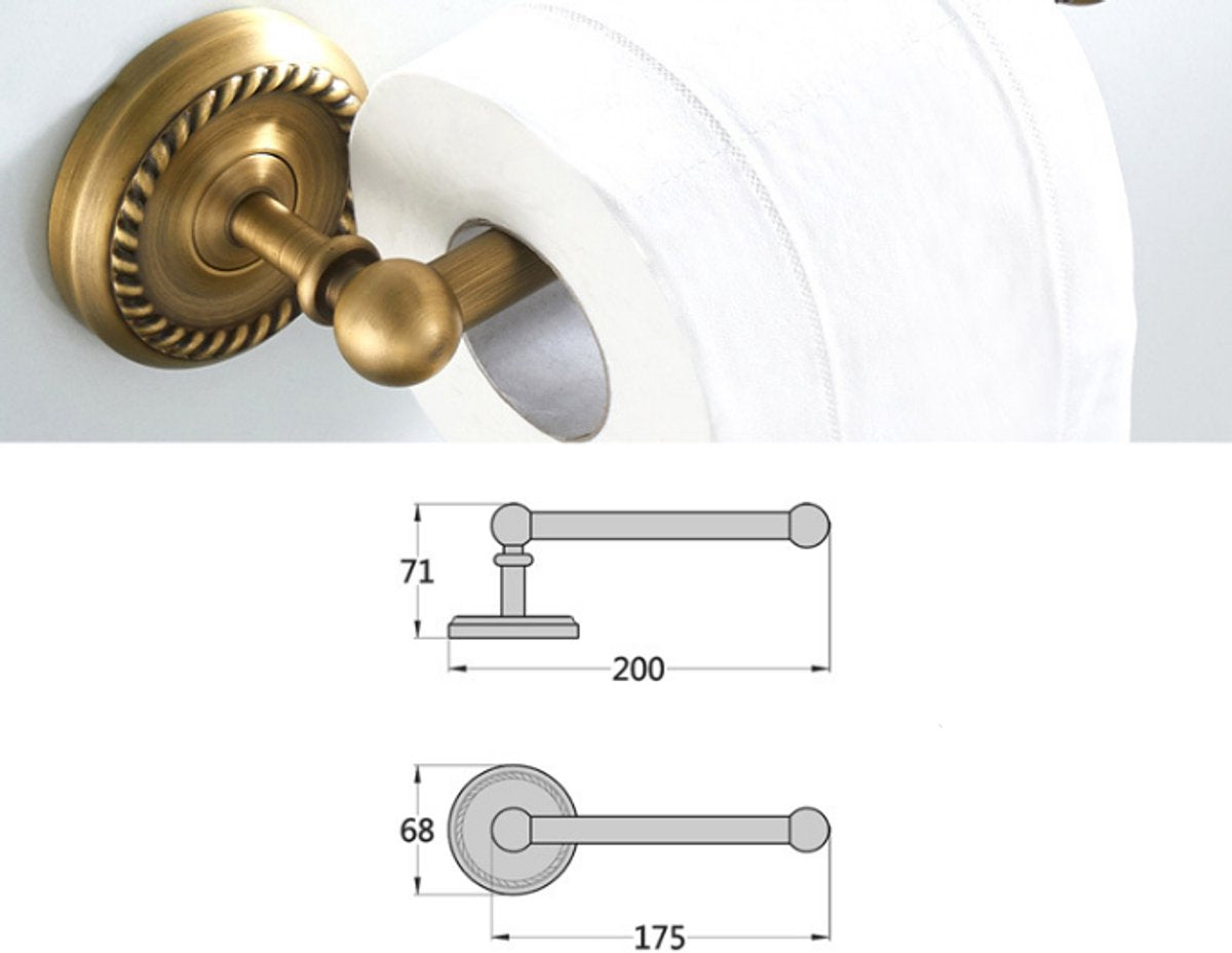 Toilet Roll Holder - Paper Holder - Toilet Roll Holder - Bathroom Accessories - 200 * 72 * 67 mm - Brass - Toilet Paper Holder - Wall-Mounted - Image 7