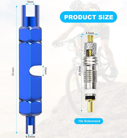 Presta Valve Cores - 10 Pieces - Zinc Alloy - With Extension Wrench - Bicycle Presta Valve Core Removal Kit - Presta Valve Core Replacement Kit - Tire Repair - Image 5