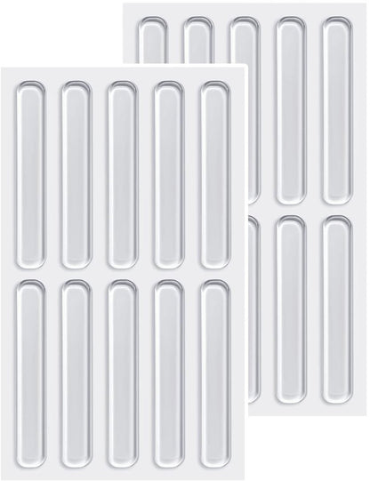 Silicone Bumper Caps - Pack of 20 - Self-Adhesive Buffers - Door Stoppers - Door Buffer - Transparent Bumper Caps - Shock Absorbers - Wall Protection - For Furniture, Doors, Drawers & Glass Tables - 63*10*2 mm