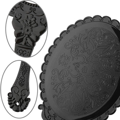 Hand Mirror with Handle - Make-up Mirror - Make-up Mirror - Oval Mirror - Travel Mirror - 12 x 10 cm Mirror Surface - Shaving Mirror - Hairdressing Mirror - Black - Plastic Handle - Image 7