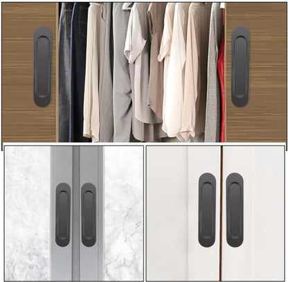 4 pieces - Sliding door handle - Sliding door handle - black - 149*35*6 mm - Furniture handle - Furniture handle - Door fitting - Furniture knob - Self-adhesive - metal - Image 3