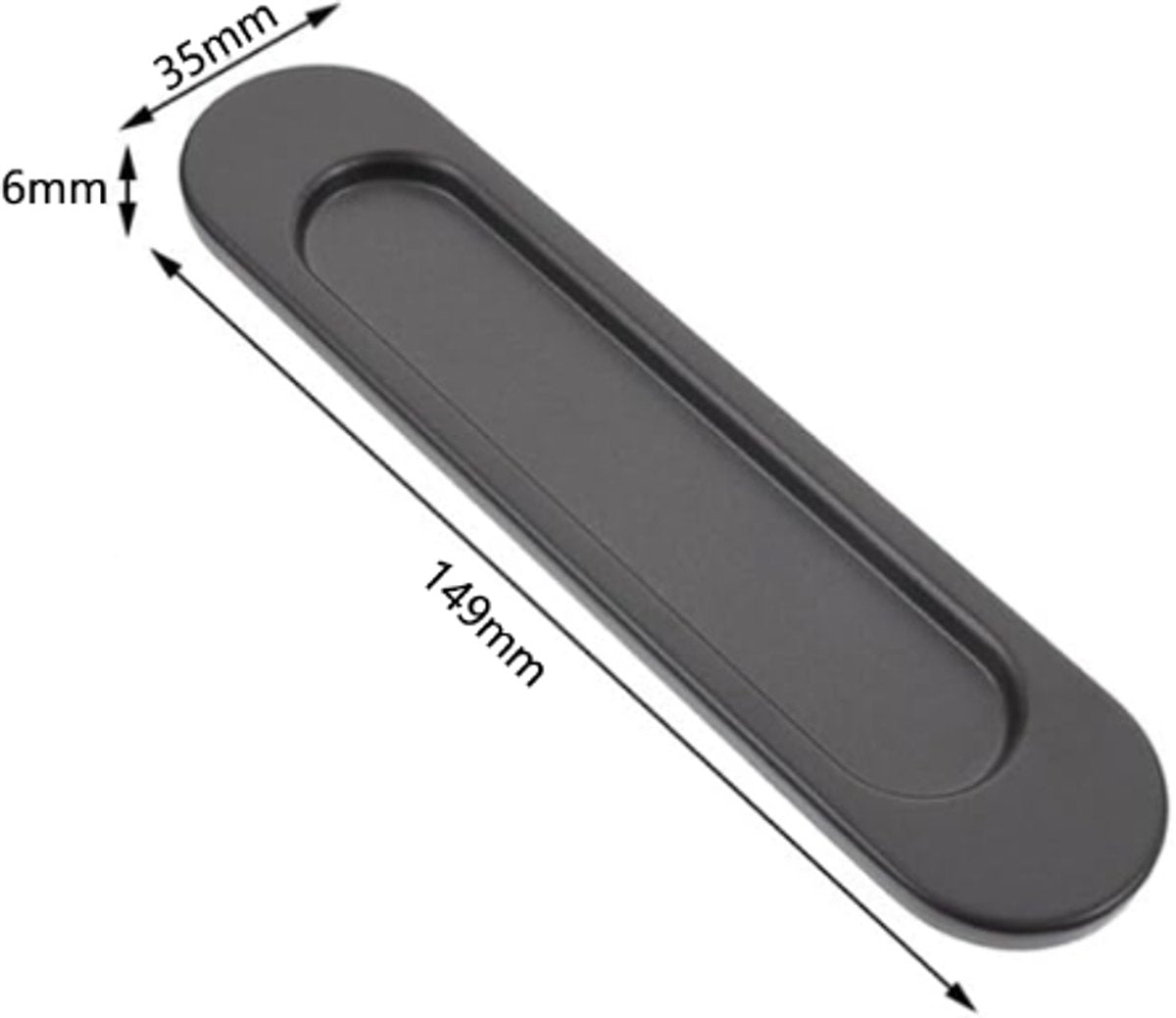 4 pieces - Sliding door handle - Sliding door handle - black - 149*35*6 mm - Furniture handle - Furniture handle - Door fitting - Furniture knob - Self-adhesive - metal - Image 4