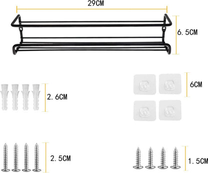 2 pieces - Wall spice rack - hanging - Wall rack - kitchen spice rack - hanging organizer - spice rack for kitchen cupboard - Spice Rack - Hanging spice rack - Black - 29*6.5*6.5cm - Image 5