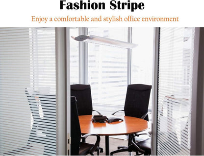 Window film - Easy installation - Glue-free adhesive film for windows and bathrooms - Static - 45cm*4M - 1/2 matte stripes - PVC - Translucent - Image 4
