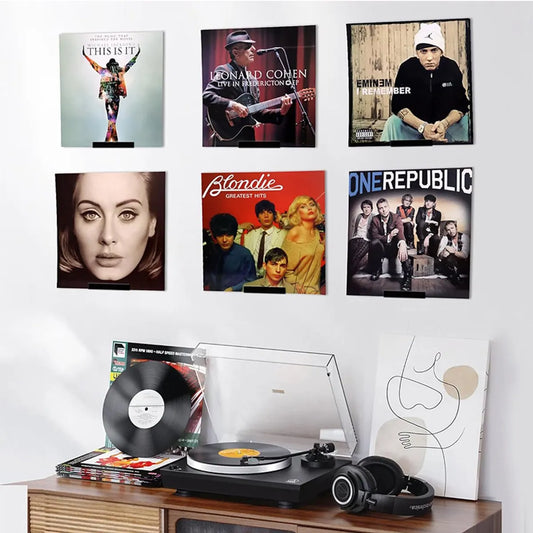 6 pieces - Record holder - Wall mount - 10*3.5*3 cm - Record stand - Record rack - black - Acrylic - Display - Vinyl rack - LP rack - Image 2
