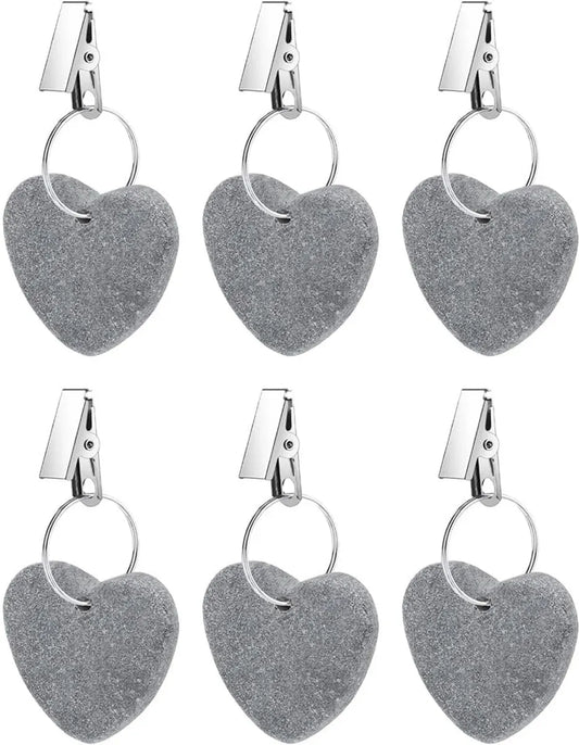 Table Weights - 6 pieces - Heavy Tablecloth Weights - Marble - Tablecloth Weights - Gray