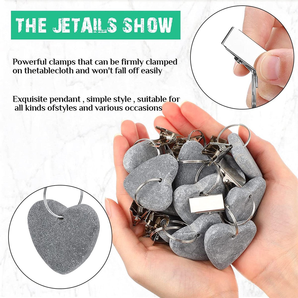 Table Weights - 6 pieces - Heavy Tablecloth Weights - Marble - Tablecloth Weights - Gray - Image 2
