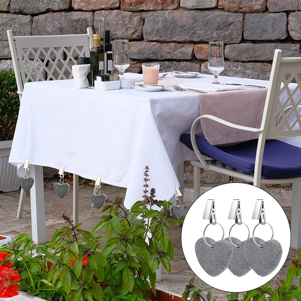 Table Weights - 6 pieces - Heavy Tablecloth Weights - Marble - Tablecloth Weights - Gray - Image 3