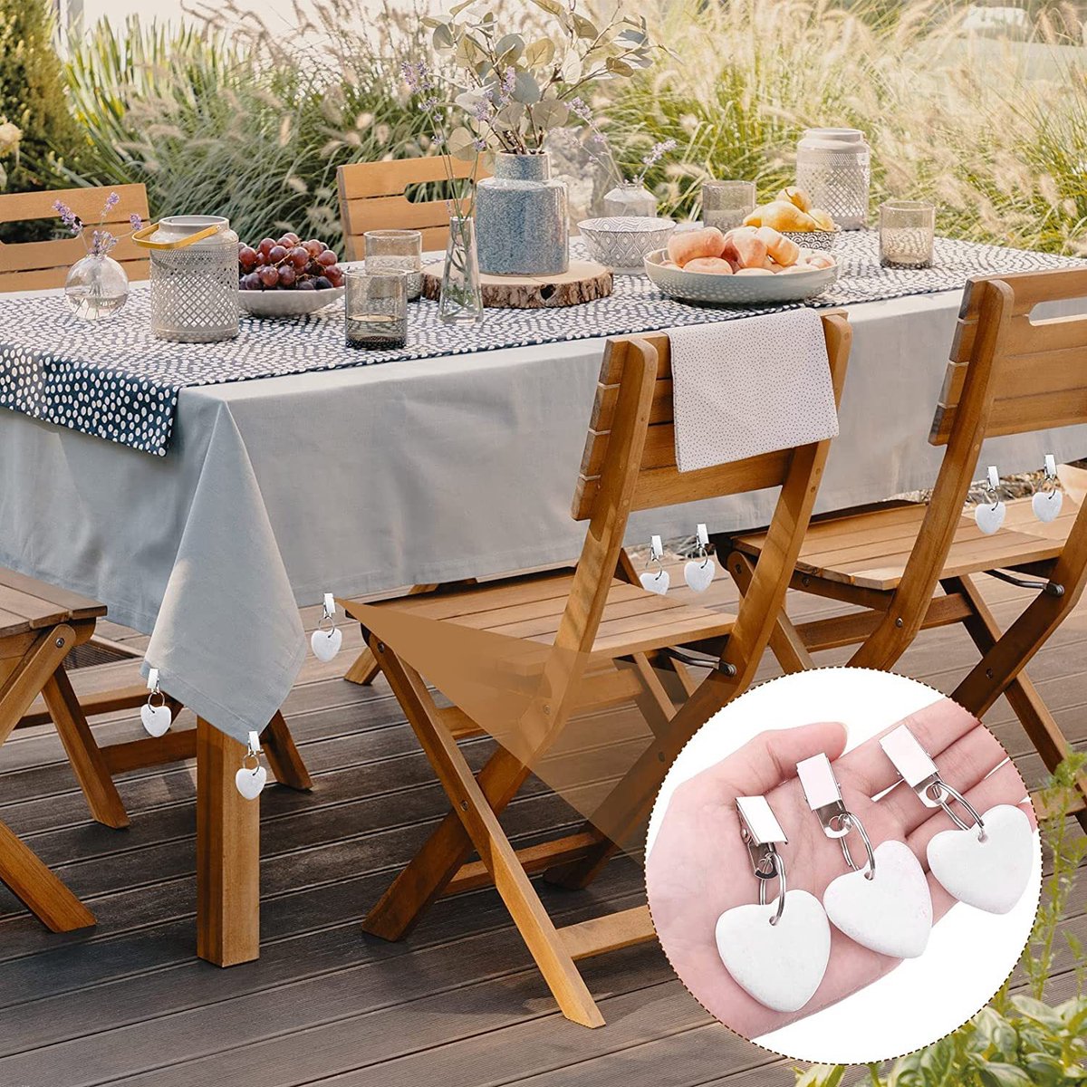 Table Weights - 6 pieces - Tablecloth Weights Heavy - Marble - Tablecloth Weights - White - Image 3