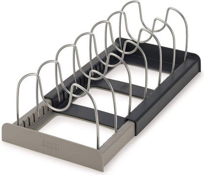 Adjustable Pot Rack - Storage Rack for 7 Pots and Pans - Kitchen Cabinet Organizer Standing - HIP+304 Stainless Steel - Black - Image 4