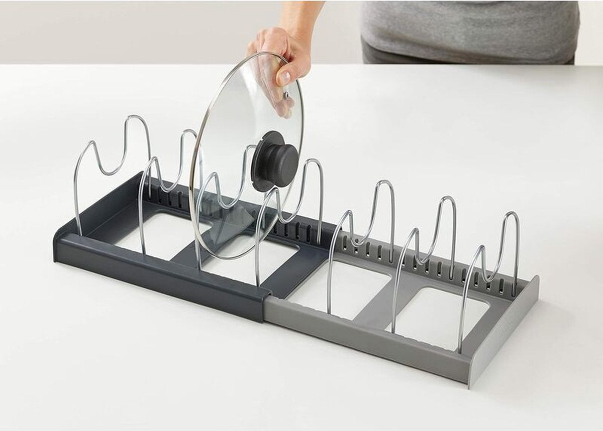 Adjustable Pot Rack - Storage Rack for 7 Pots and Pans - Kitchen Cabinet Organizer Standing - HIP+304 Stainless Steel - Black - Image 5
