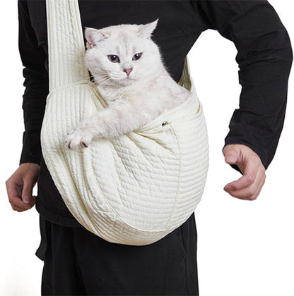 Pet Backpack - Backpack for Cat and Dogs - 40*11*26 cm - Shoulder Carrying Bag - Cat Carrier - Adjustable - For Small Dogs and Cats - For Pets from 5.5-6.5 kg - White - Canvas - Image 3