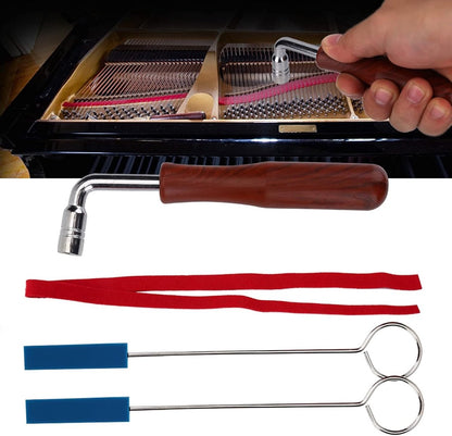 Professional Piano Tuning Kit - Set of 6 - 1x Piano Tuning Hammer, 2x Long Dampers, 2x Short Mutes with Handle, 1x Temperament Strip - Piano Tuner Tool - Professional Metal Rubber Tuning Mute Kit - Blue - Image 4