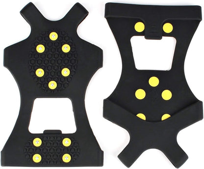 Snow grips over shoes/boots 10 studs Ice Traction Universal Slip on Stretch Fit Snow and Ice, Snow Cleats Crampons Ice Spikes Snow Grips for Winter - M (36-40) - Image 4