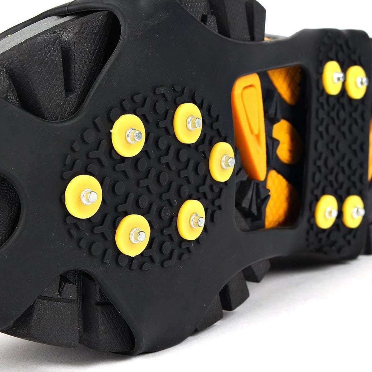 Snow grips over shoes/boots 10 studs Ice Traction Universal Slip on Stretch Fit Snow and Ice, Snow Cleats Crampons Ice Spikes Snow Grips for Winter - M (36-40) - Image 6