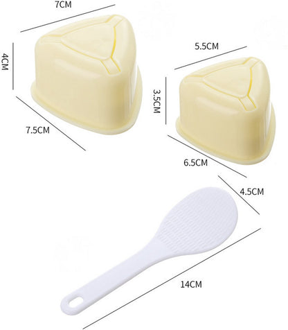 2-Piece Set - Onigiri Mold - Onigiri Mould - Onigiri Shape - Triangular Rice Ball Mold - PP - 7*7.5*4 CM - Rice Former - Yellow - Kitchen Tools - Sushi Maker - Image 4