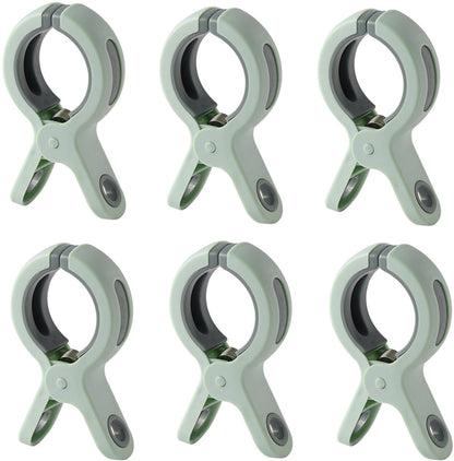 6 Pieces Beach Towel Clips - Plastic Quilt Clips - Clothes Pegs - Large Clothes Peg Towel Pegs - Windproof - Green - For daily laundry, beach towels, bath towels, bed linen and thick clothing