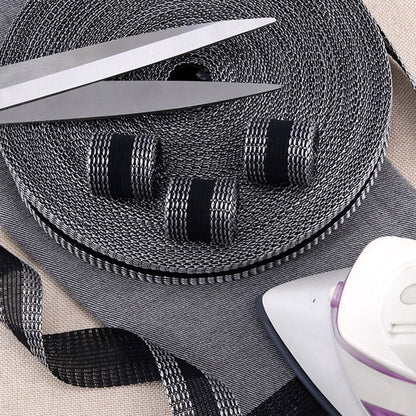 Iron-on tape - easily shorten trousers yourself - Black - hem tape - for shortening - Trouser shortening aid - Iron-on - 10 meters - 2.5 cm wide - Polyester - Image 4