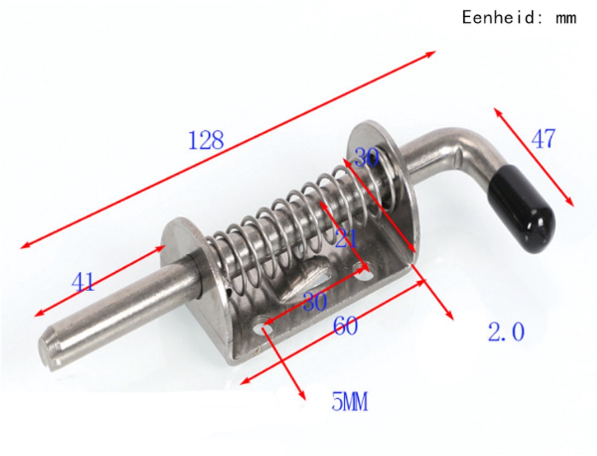 Sliding lock - 2 pieces - Sliding bolt - Gate bolt - Door lock - Bolt - Door bolt - Door lock - Plate bolt - 12.8 cm - No screws - Stainless steel - Silver - For shed gate, garden house door, cupboard - Image 7