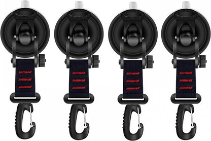 4 pieces - hooks - with suction cup - Powerful Suction Cup Anchor - ABS - Black - Multifunctional - large suction cup - without drilling - for camper, house tent, car awnings, canopies and car cover