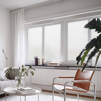 Window film - Decorative film - PVC - Anti-glare - Privacy window film - Privacy protection - Static adsorption window sticker - Suitable for windows, sliding doors, bathrooms, offices, meeting rooms - 45*100cm - Matte white - Image 5