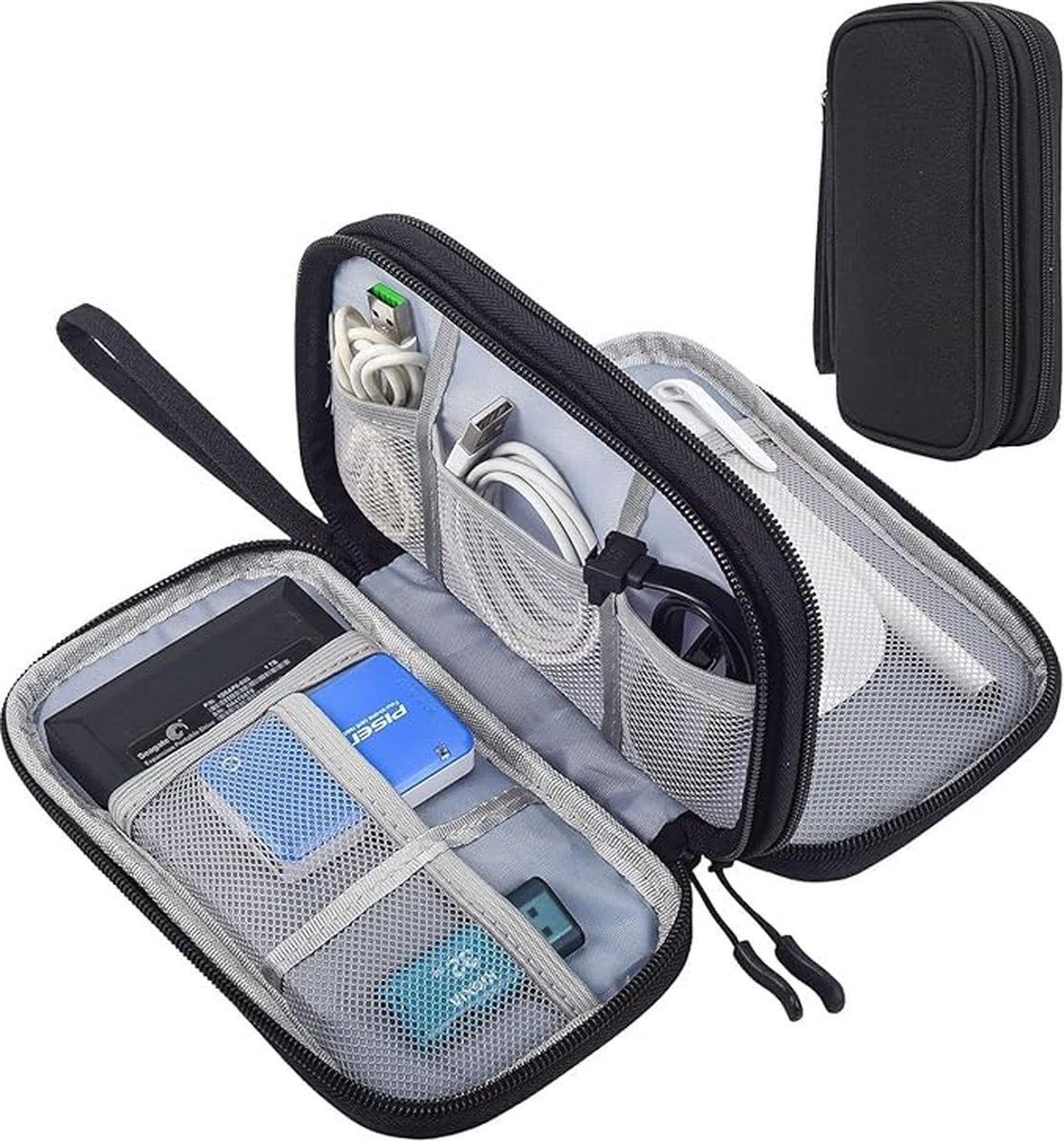 Bag Organizer - Electronics & Accessories Organizer Bag - Cable Organizer Bag - Storage Bag for Cables, Electronics and Accessories - Organizer - Black - 19.5*11*5.5cm - Polyester - Image 2