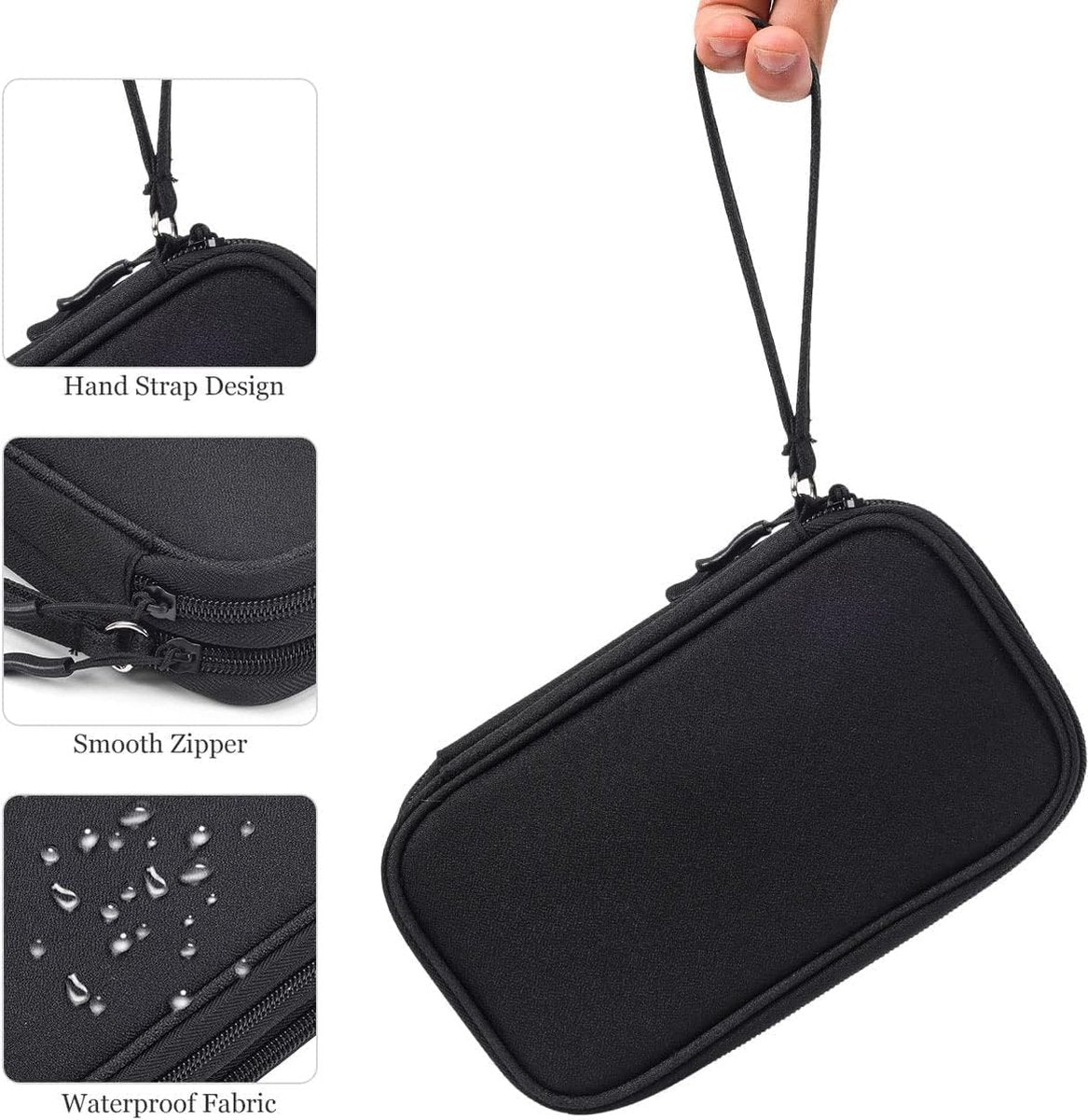 Bag Organizer - Electronics & Accessories Organizer Bag - Cable Organizer Bag - Storage Bag for Cables, Electronics and Accessories - Organizer - Black - 19.5*11*5.5cm - Polyester - Image 4