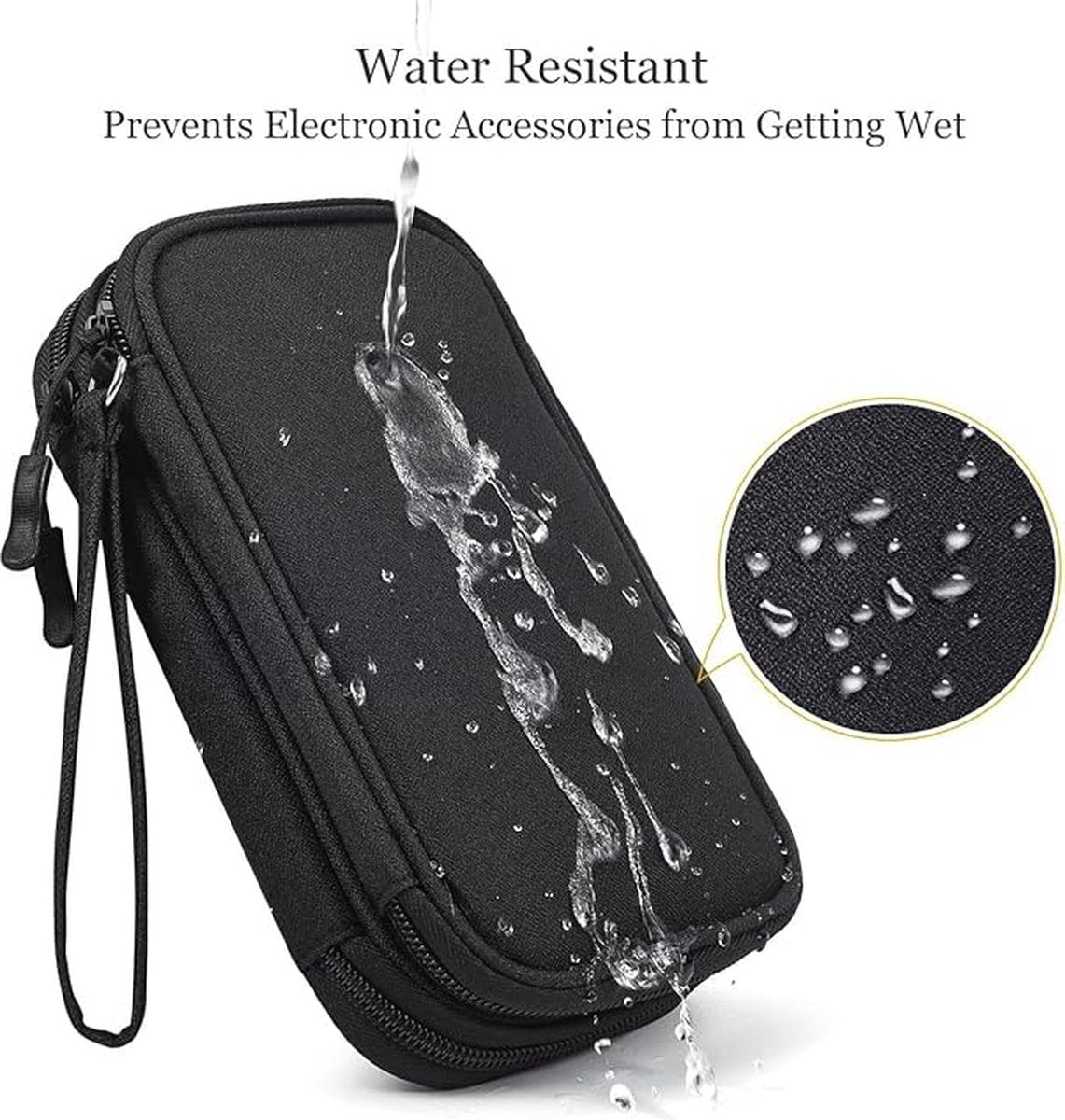 Bag Organizer - Electronics & Accessories Organizer Bag - Cable Organizer Bag - Storage Bag for Cables, Electronics and Accessories - Organizer - Black - 19.5*11*5.5cm - Polyester - Image 5